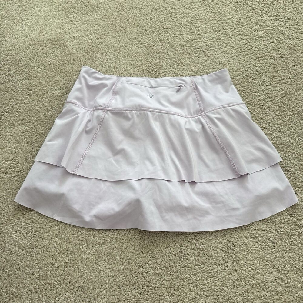 Athleta Momentum Tennis Skort Skirt Size S Lavender Pull On Outdoors Ruffle - Picture 4 of 7